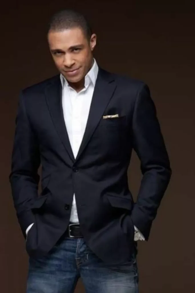 Navy Blazer + White Dress Shirt + Dark Blue Jeans + Pocket Square